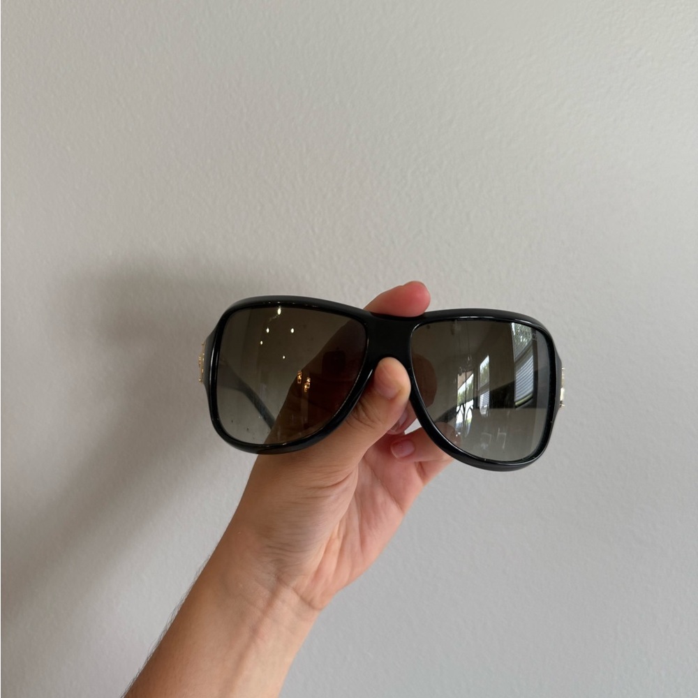 Jimmy Choo Black Sunglasses with Gold Accent - Picture 2 of 8